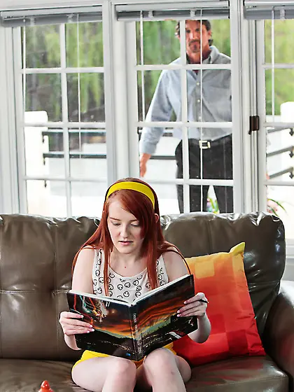 Redheaded cutie is going to fuck her own stepdad in this one