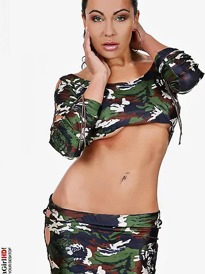 Lusty military doll Pepita Femjoy is fooling around sliding off