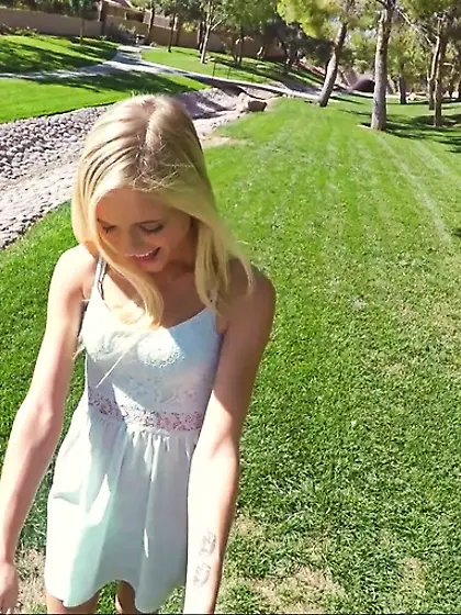 Alluring college chick blonde