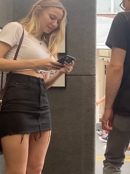 Big Tits Blonde on public spy cam