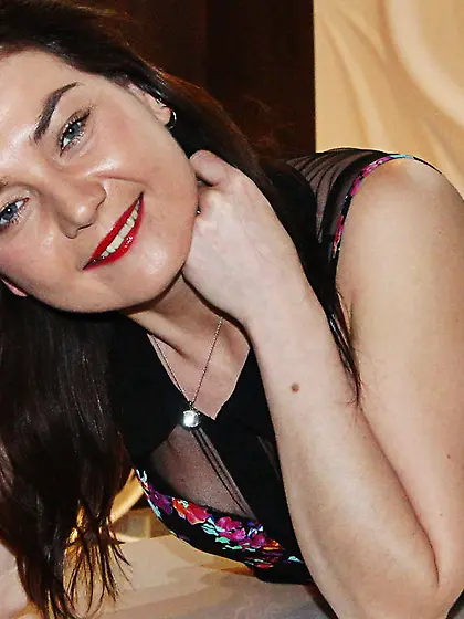 White milf with brown hair and nice tits