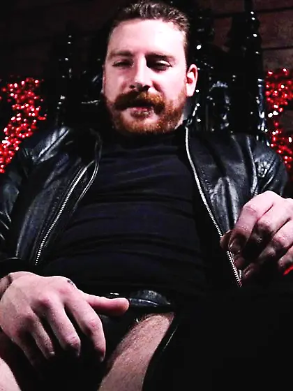 Man wrapped leather outfit