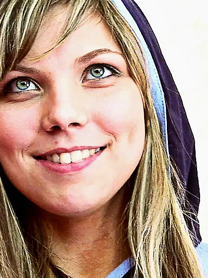 Russian teen with slutty eyes masturbating on the bed