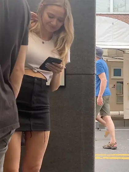 Big Tits Blonde on public spy cam