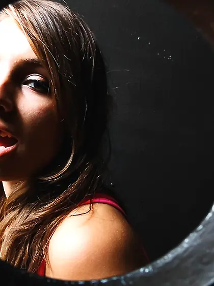 Stunning brunette blue eyes