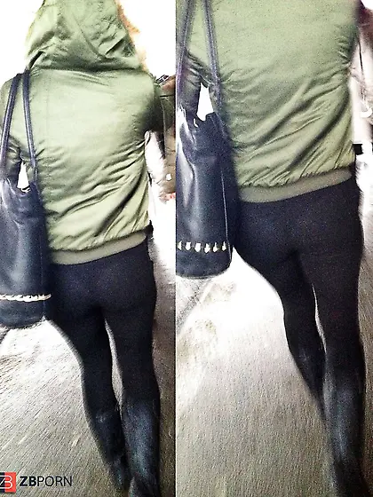 Candid teenagers leggings - culo street