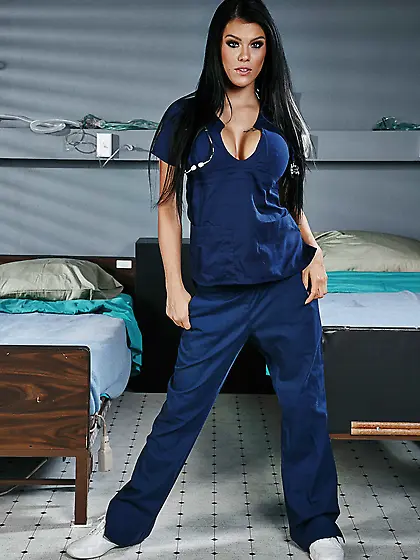 Thick brunette doctor takes a survivor's cock in the hospit