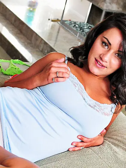 Busty brunette with delicious butts Charley Chase is playing wit