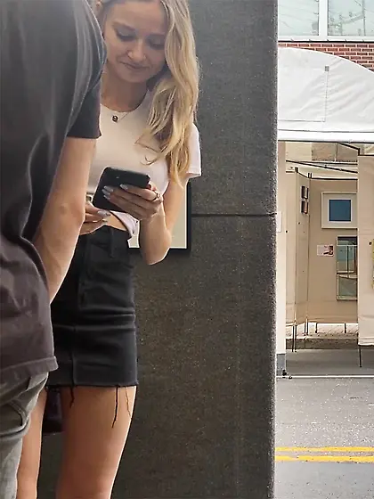 Big Tits Blonde on public spy cam
