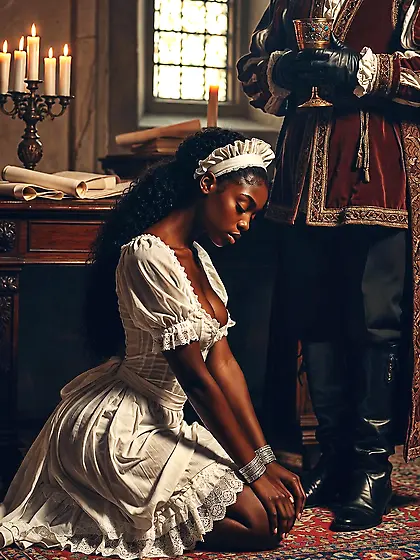 Neger maide on her knes6