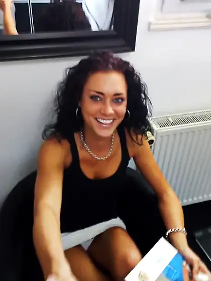 Curly brunette babe white