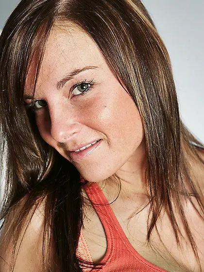 Brunette girl Kandy plays with big boobs and then also uncovers