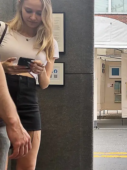 Big Tits Blonde on public spy cam
