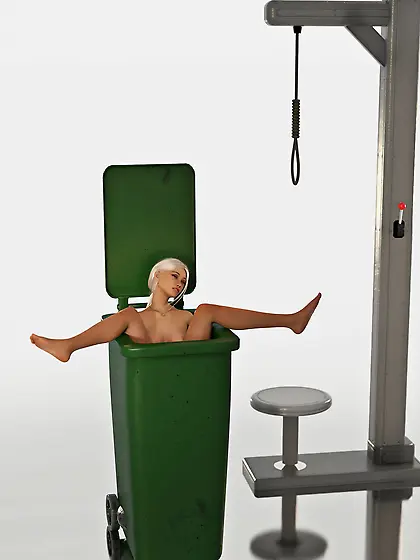 Helpless young dead girl dumped - Hanging,  Dead