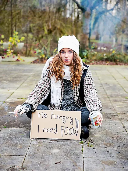 Redheaded girl will fuck old creeps for food and it is great