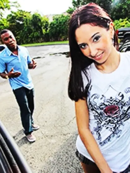 Lovely brunette hick pierced