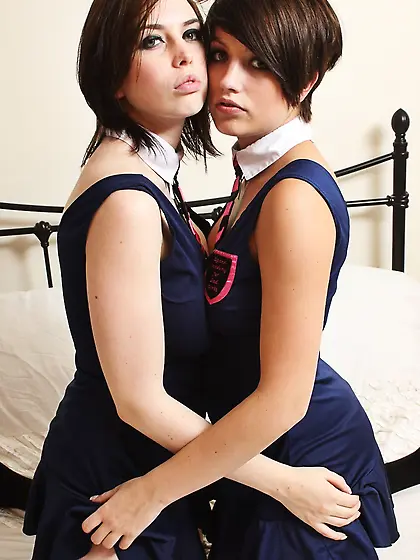 Two slutty college girls love to play role games and satisfy eac