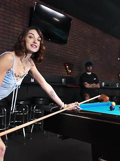 Small-tit minx Lucy Lotus shares hard pecker with her friend