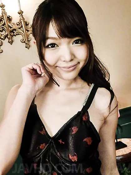 Stockings girl of oriental origin Megumi Shino is giving head se