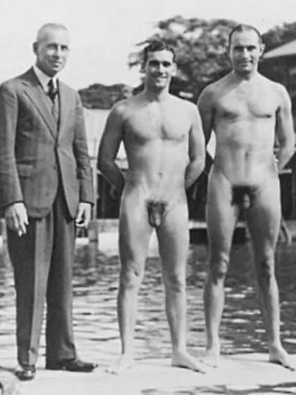 Vintage black and white male nudes