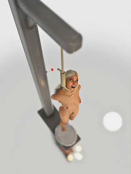 Teen girl hanged - tied,  rope,  choke,  execute