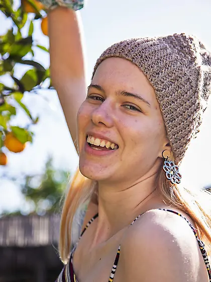 Clara M is showing off her naturally small boobs and more