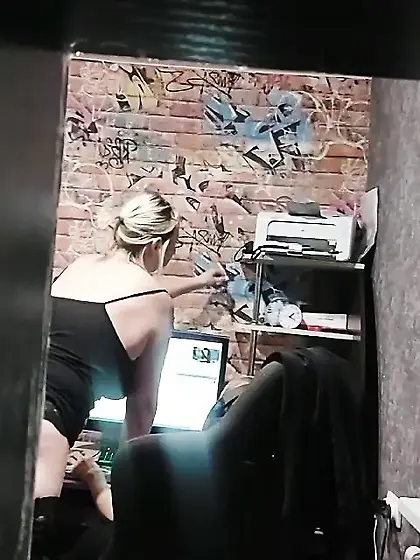 Son with the aunty in her garden house