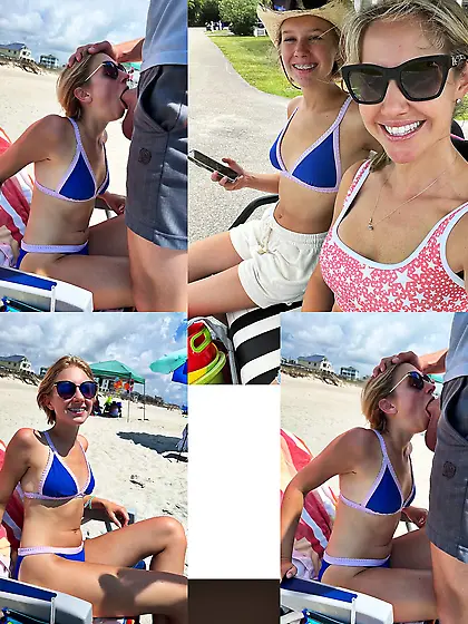 College Girl Gaddy being throated on the beach