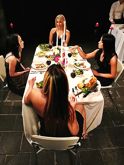 Hot lesbian group sex