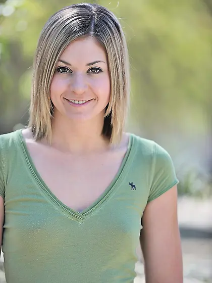 Sexy blonde Stephanie Sage lifting texas skirt and showing shave