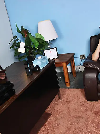 Chayse Evans wears sexy lingerie and works on those epic black c