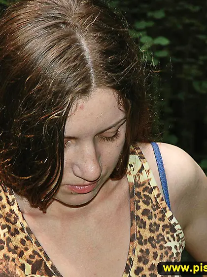 Outdoor pissing on a huge stub