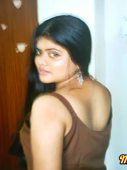 Neha in bedroom stripping her brown nighty