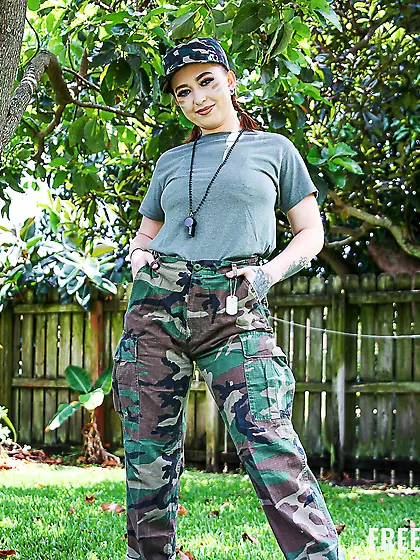 Young army babes Dani Blu and Callie Black get screwed in the li