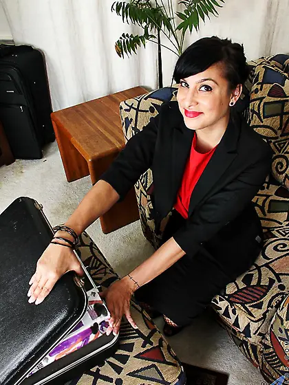 Sultry brunette Lucy Dutch strips her fishnet stockings and dild