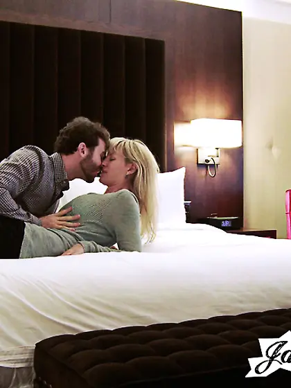 Busty blonde ends night