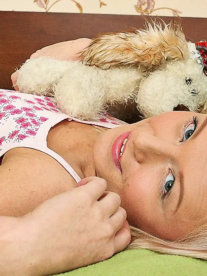 Barely legal blonde teen Tasha gets cock in her horny asshole an