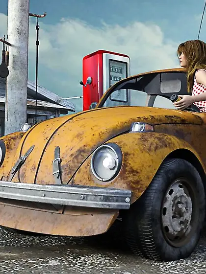 Young floozie spanked on ass to pay for gas