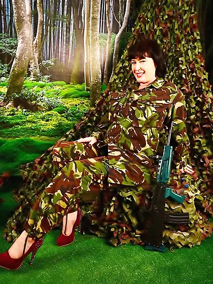 Alluring soldier takes fatigue