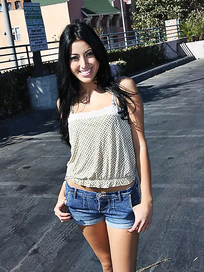 Very horny threesome with lusty brunette Kimberly Gates satisfie