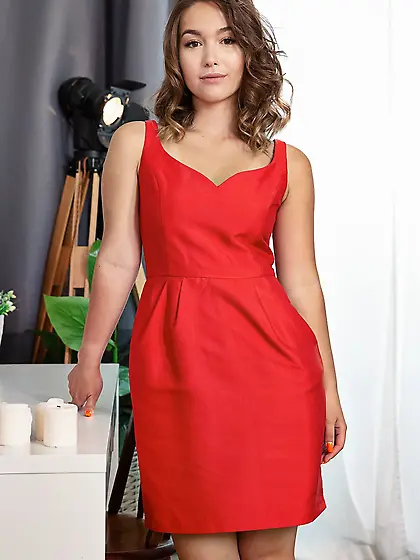 Lovely sex scene with a brunette that looks totally delicious