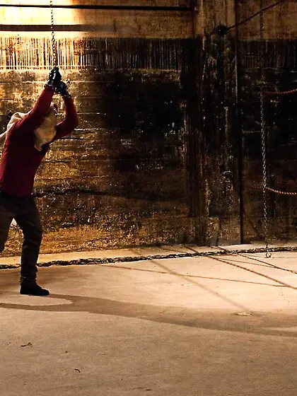 Bear in a red bodysuit gets rammed by his...