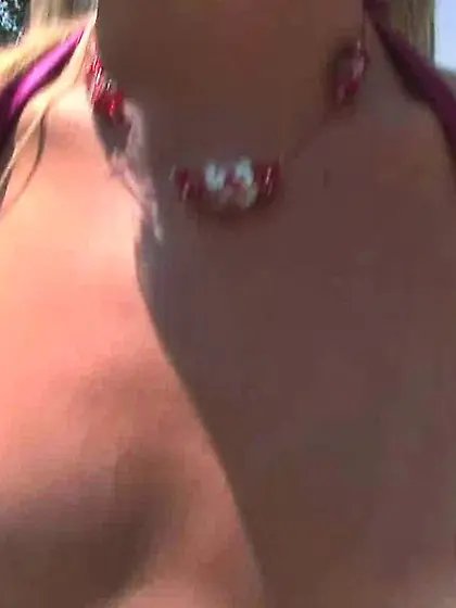 Skinny blonde bikini top