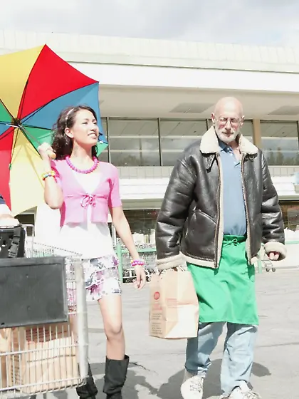 Wavy-haired Latina teen getting banged by two old-ass dudes on c