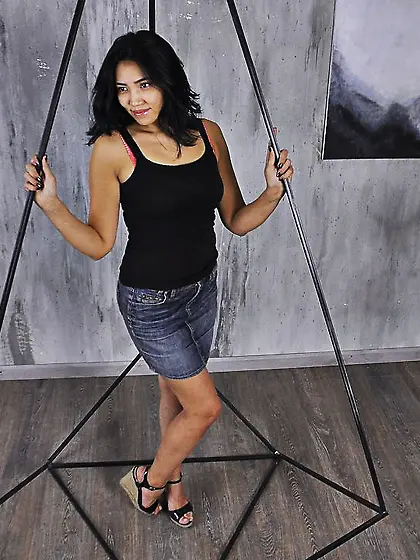 Athletic asian webcam