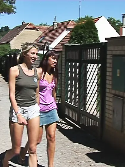 Slim brunette cute boob