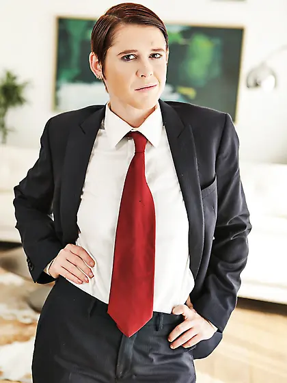 Mannish lesbian and blonde lovely with fake tits have something