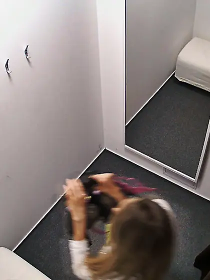 Sweetest blonde topless bra