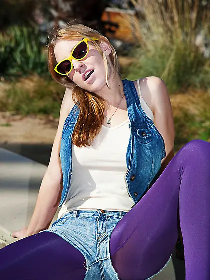 Naughty ginger teen purple