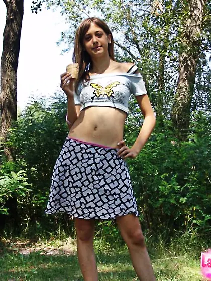 Flat chested young beautiful